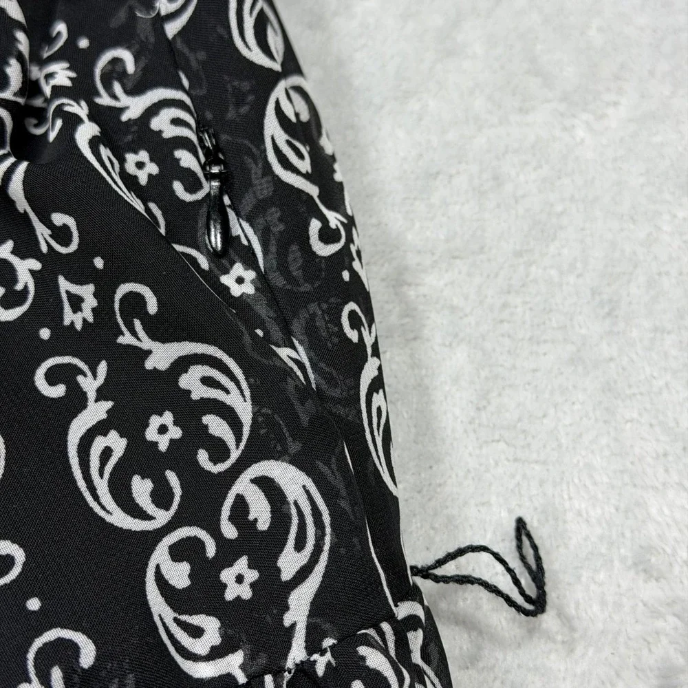 Vintage 90s Black White Dress Cardigan Set‎ Studio I Petite 16P XL Dark Academia